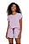 Pijama Adulto Feminino Manga Curta com Shorts Rosa Poás - Imagem 2