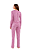 Pijama Adulto Manga Longa Rosa Xadrez Mini Corações Viscolycra Cor Com Amor - Imagem 3