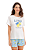 Pijama Adulto Feminino Manga Curta com Shorts Azul Limão Siciliano - Imagem 1