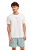 Pijama Masculino Adulto Manga Curta com Short Verde Claro Listrado - Imagem 1