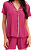 Pijama Camisaria Adulto Feminino Manga Curta Rosa Escuro Viscolycra - Imagem 2
