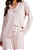 Pijama Camisaria Manga Longa Rosa Poás Detalhes Renda Viscolycra Anna Kock Sleepwear - Imagem 2