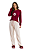 Pijama Feminino Manga Longa Vinho Calça Listra RosaAnna Kock Sleepwear - Imagem 1