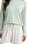 Pijama Feminino Manga Longa Verde Calça Floral Viscolycra Anna Kock Sleepwear - Imagem 2