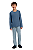 Pijama Menino Manga Longa Azul Médio Listrado - Imagem 1
