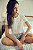 Pijama Feminino Manga Curta Blusa Corações Poás Vermelhos Short Listrado Azul Cor Com Amor - Imagem 6