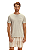 Pijama Masculino Adulto Manga Curta Mescla Short Xadrez Marrom Cor Com Amor - Imagem 1