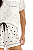 Pijama Manga Curta Off White Corações Pretos Cor Com Amor - Imagem 2