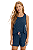 Pijama Feminino Regata com Short Azul Marinho Poá Rosa Viscolycra Cor Com Amor - Imagem 1