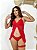 CAMISOLA SEXY LUXO COM CALCINHA E PERNEIRA RENDA E TULE REF:03 - Imagem 4