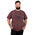 Camiseta Plus Size Estonada Fuel And Fire Marrom. - Imagem 1