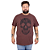 Camiseta Plus Size Estonada Caveira Life Fast Marrom. - Imagem 1