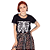 Camiseta Feminina Caveira Esqueleto Preta - Imagem 1