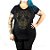 Blusa Feminina Caveira Geométrica Preta - Imagem 4
