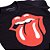 Camiseta Feminina Decote em V Rolling Stones Preta Oficial - Imagem 2