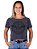 Blusa Cropped Estonada Moto Superior - Azul - Imagem 1