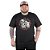 Camiseta Plus Size Caveira Cerveja Saideira - Preta Jaguar. - Imagem 1