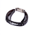 Pulseira Em Couro e Aço Inoxidável Caveira de boné - Preta - Imagem 3