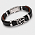 Pulseira Em Couro e Aço Inoxidável Escudo da Fé - Preta - Imagem 3