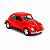 Carrinho Fricção Metal Fusca Miniatura 1:32 Vermelho - Imagem 1