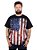 Camiseta Plus Size Bandeira Estados Unidos Full Preta. - Imagem 1