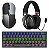 Combo Gamer S/fio Mouse Knup Anúbis MU018 + Teclado Mecânico T-Dagger Arena Pro Brown Preto + Headset Knup FN627 - Imagem 1