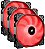 Kit Cooler Corsair AF120, 3 unidades, LED Vermelho, 120mm - Imagem 1