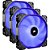 Kit Cooler Corsair AF120, 3 unidades, LED Azul, 120mm - Imagem 1
