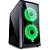 Gabinete Gamer PCYES Venus, Mid Tower, Com 2 Fans, Lateral de Acrílico, Preto e Verde - Imagem 1
