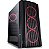 Gabinete PcYes Atmos, Mid Tower, Com 4 Fans vermelhos, Lateral em vidro temperado, Preto - Imagem 1