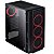 Gabinete PcYes Atmos, Mid Tower, Com 4 Fans vermelhos, Lateral em vidro temperado, Preto - Imagem 2
