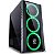 Gabinete PCYES Saturn, Mid Tower, Com 3 Fans LED verde, Lateral de Acrílico, Preto - Imagem 1