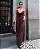 Vestido Tule Decote Degrade Marrom - Imagem 1