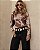 Blusa Tule Gola Cow Marrom - Imagem 1