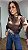Blusa Tule Gola Estampado Marrom - Imagem 3