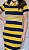 Vestido Polo Midi Com Listras Em Amarelo Off White E Azul Marinho - 110052 - Imagem 3