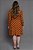 Vestido Evasê Terracota Com Poá Em Marinho Com Botões Frontais Hadaza - 50691 - Imagem 2