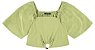Blusa Cropped Verde Em Viscolinho Com Detalhe Frontal Em Aviamento - 103111 - Imagem 2