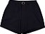 Shorts Preto Em Moletom Favo Com Bolsos E Cinto Plus - C40854 - Imagem 2