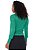 Blusa Verde Em Malha Tricot Modal Manga Longa Bufante Com Punho - 104484 - Imagem 2