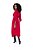 Vestido Midi Vermelho Transpassado Em Viscose Sarjada Manga 3/4 - 104539 - Imagem 4