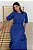 Vestido Maxi Midi Azul Com Risca De Giz Acompanha Cinto Simple Life - 15133 - Imagem 3