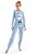 Pijama Azul Com Estampa Frontal Manga Longa e Calça Zee Rucci - ZR32010331862 - Imagem 1