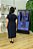 Vestido Midi Azul Em Malha Com Estampa Frontal Mullet - 89854 - Imagem 4