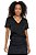 Blusa Preta De Manga Curta Em Cetim Requinte E Decote V - 104686 - Imagem 1