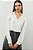 Blusa Off White De Manga Longa Com Detalhe De Abertura - 24666 - Imagem 1