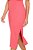 Vestido Midi Goiaba Em Ribana Canelada De Manga Curta - 104811 - Imagem 3