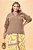 Blusa Nude Em Viscose Sarjada Manga 7/8 Com Martingale - 201799 - Imagem 1