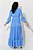Vestido Maxi Midi Azul Em Viscose Manga Longa E Acompanha Faixa - 25033 - Imagem 2