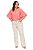 Blusa Coral Em Viscose Sarjada Manga Curta Evasê - 201792 - Imagem 2
